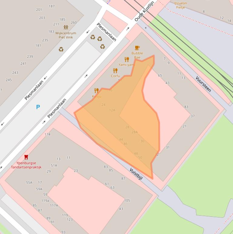 Kaart van postcodegebied 2497DX.