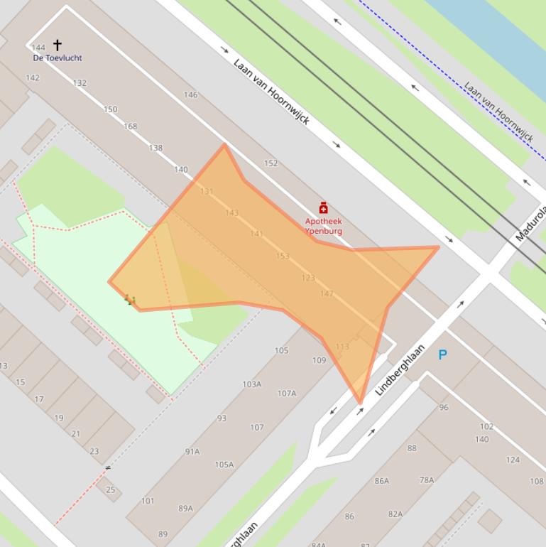 Kaart van postcodegebied 2497EB.