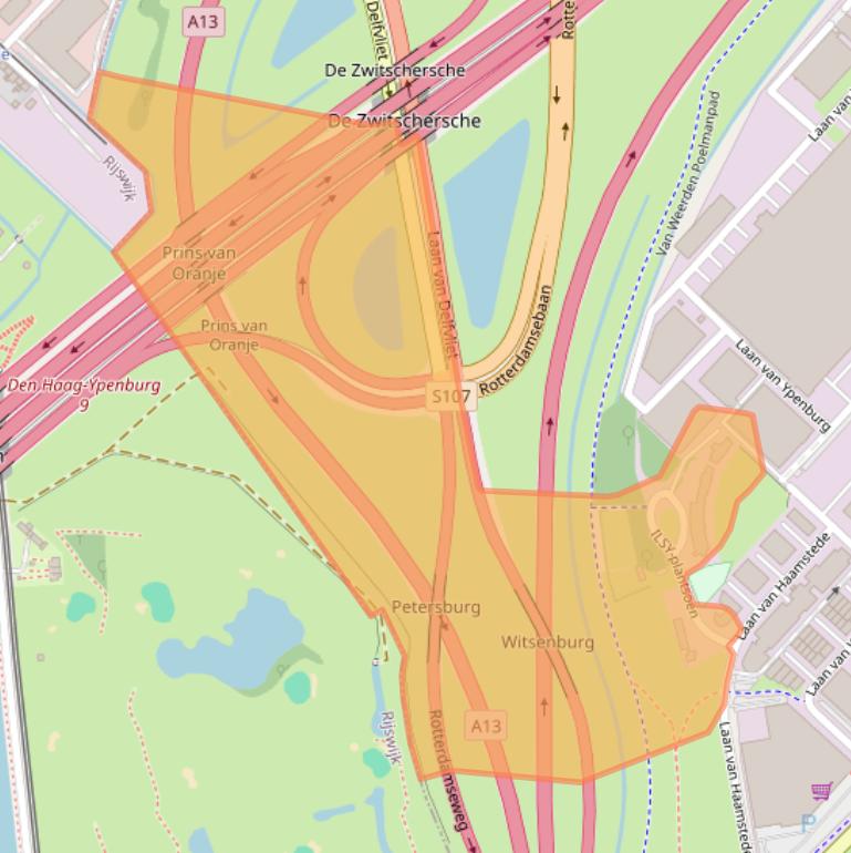 Kaart van postcodegebied 2497GA.