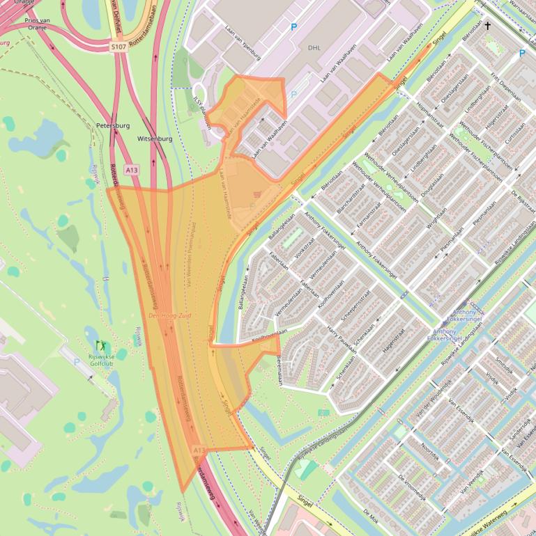 Kaart van postcodegebied 2497GE.