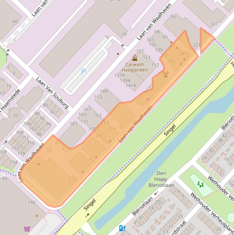 Kaart van postcodegebied 2497GL.