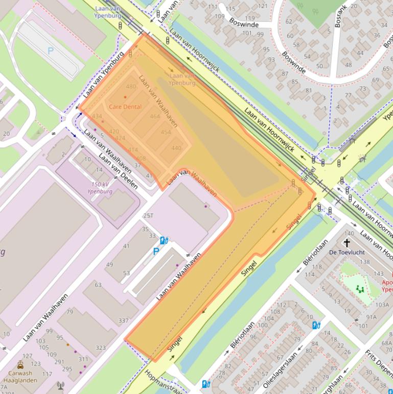 Kaart van postcodegebied 2497GR.