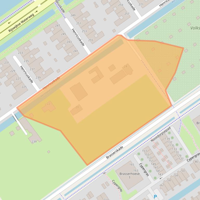 Kaart van postcodegebied 2497NA.