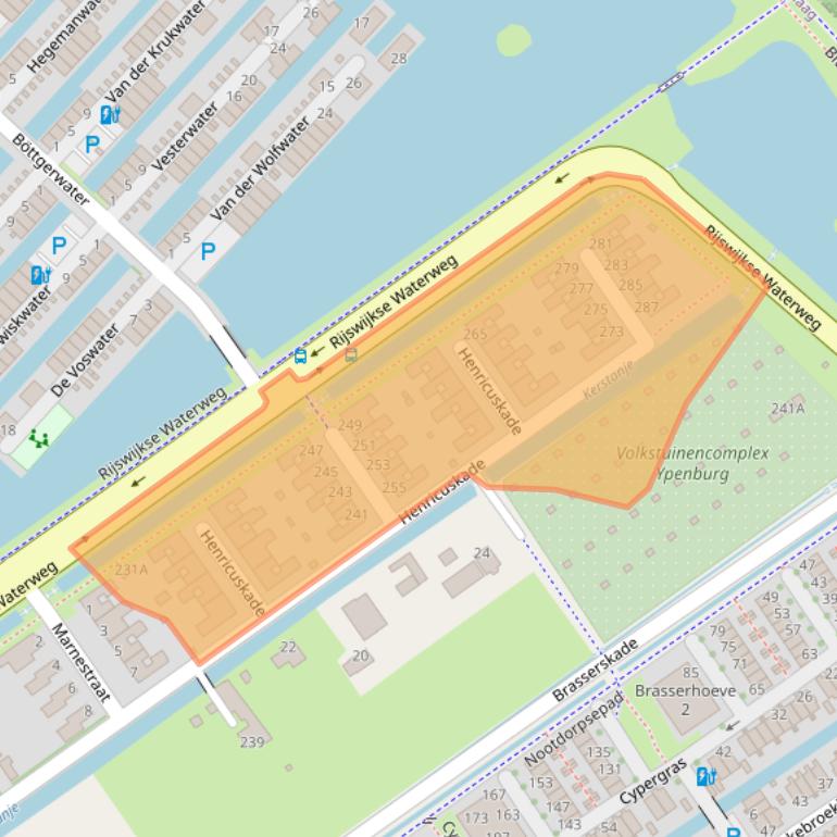 Kaart van postcodegebied 2497ND.