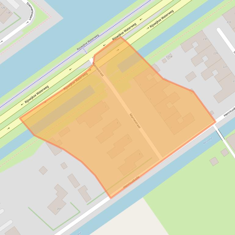 Kaart van postcodegebied 2497NE.