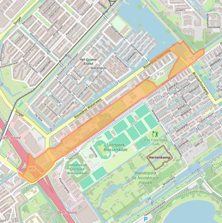 Kaart van postcodegebied 2497NX.