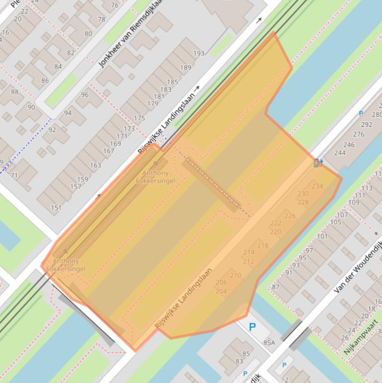 Kaart van postcodegebied 2497TE.