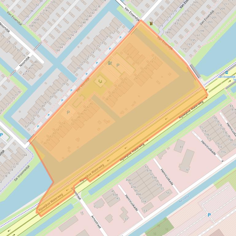 Kaart van postcodegebied 2497VW.