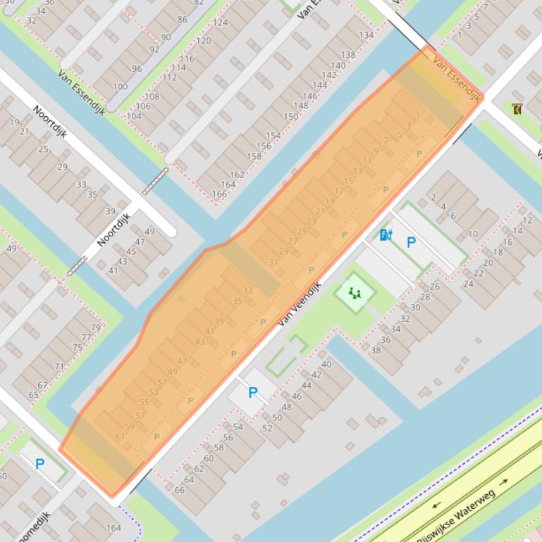 Kaart van postcodegebied 2497VX.