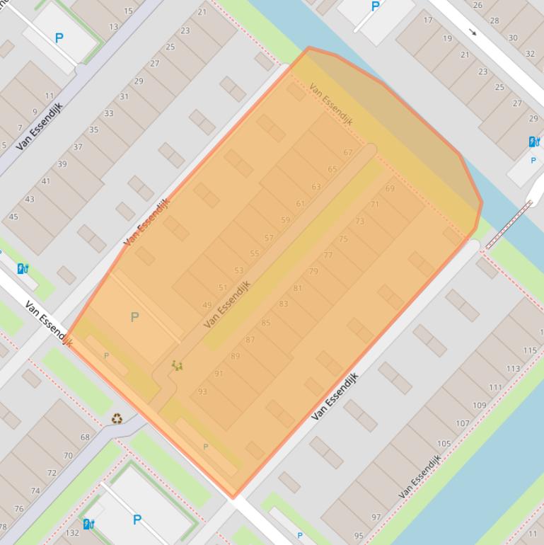 Kaart van postcodegebied 2497WC.