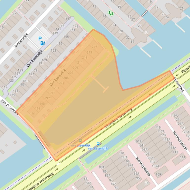 Kaart van postcodegebied 2497WG.