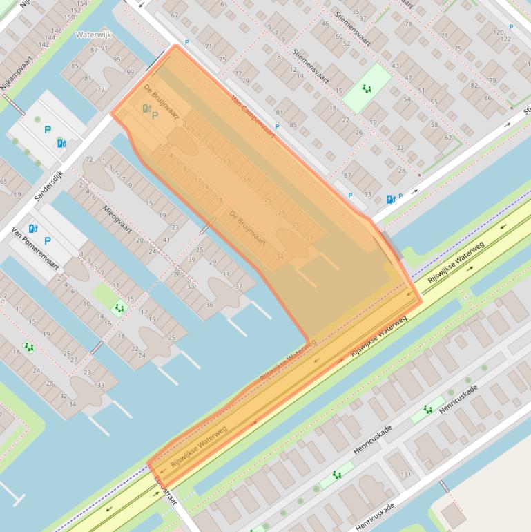 Kaart van postcodegebied 2497WV.