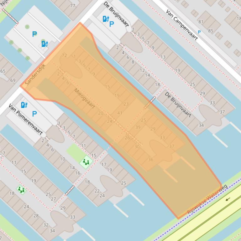 Kaart van postcodegebied 2497WX.