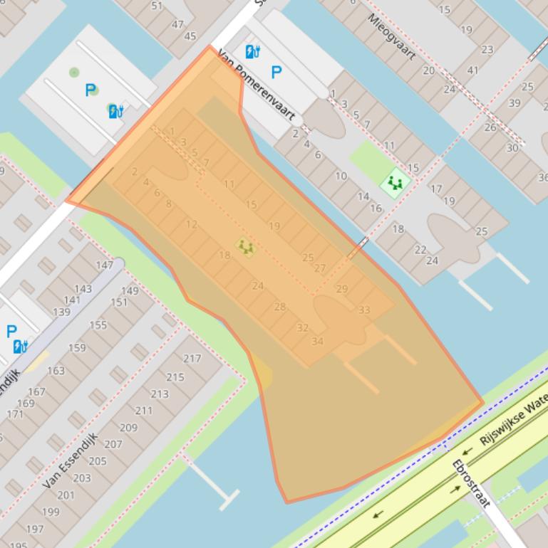 Kaart van postcodegebied 2497XA.