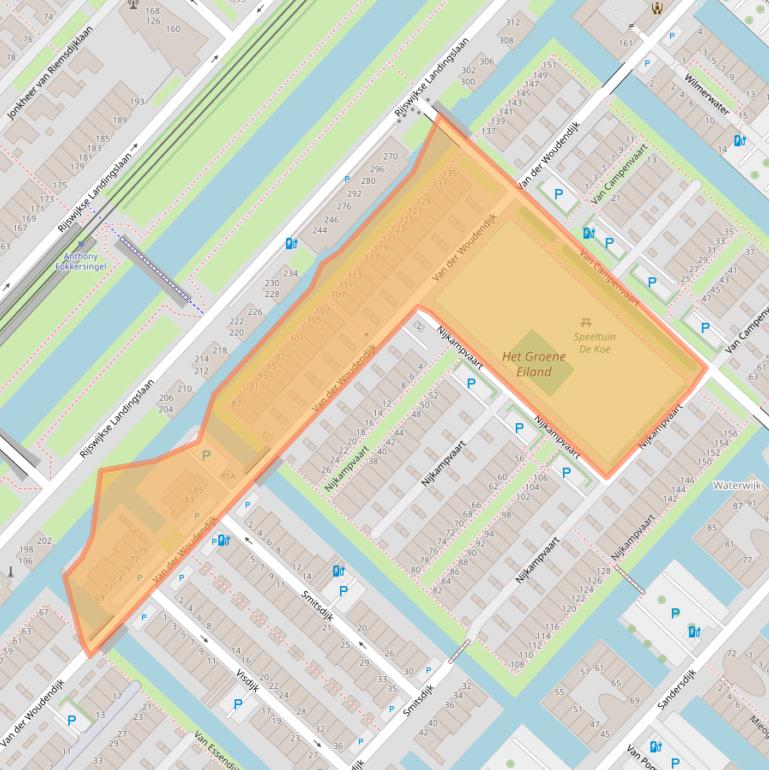 Kaart van postcodegebied 2497XR.
