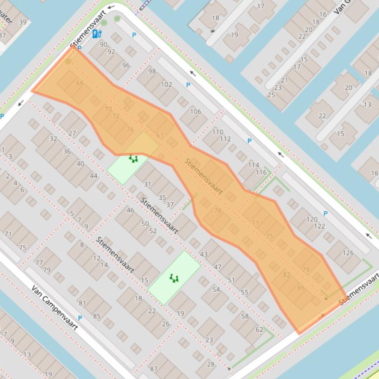 Kaart van postcodegebied 2497ZG.