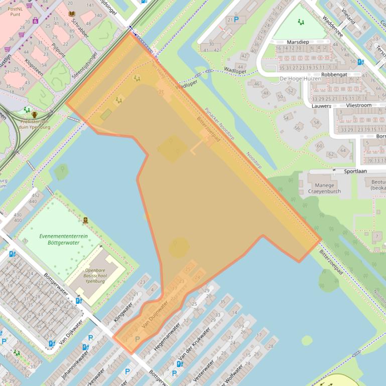 Kaart van postcodegebied 2497ZN.