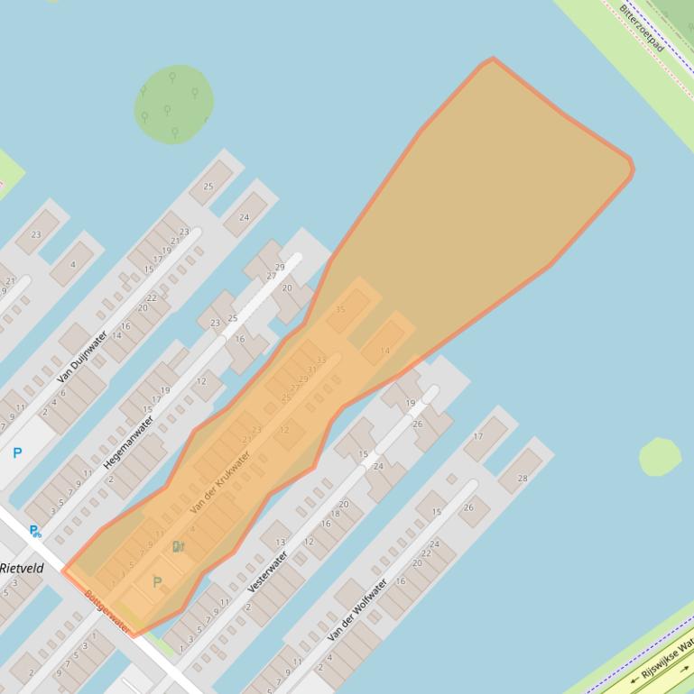 Kaart van postcodegebied 2497ZT.