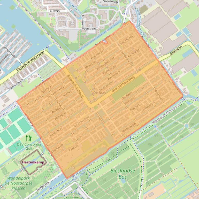 Kaart van postcodegebied 2498.