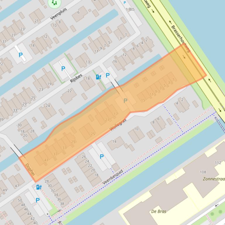 Kaart van postcodegebied 2498AT.