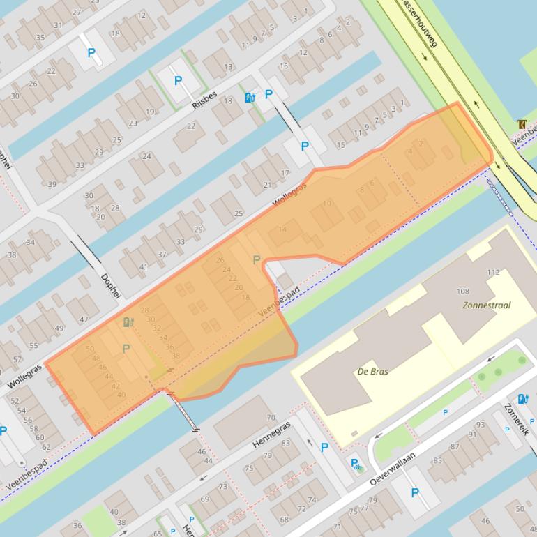 Kaart van postcodegebied 2498AX.