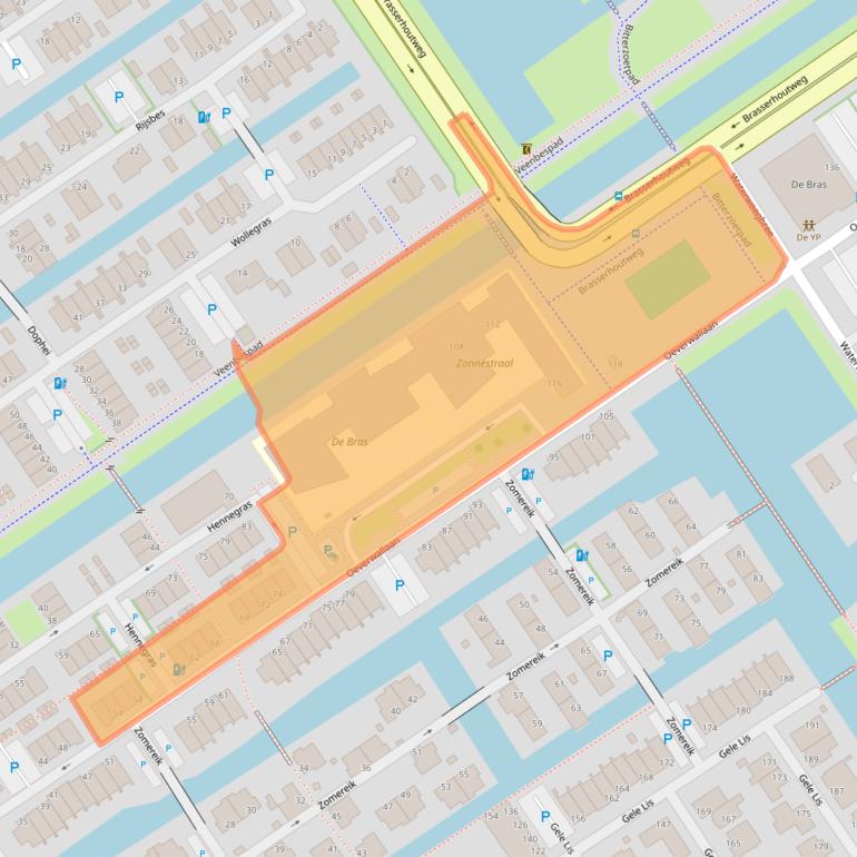 Kaart van postcodegebied 2498BZ.