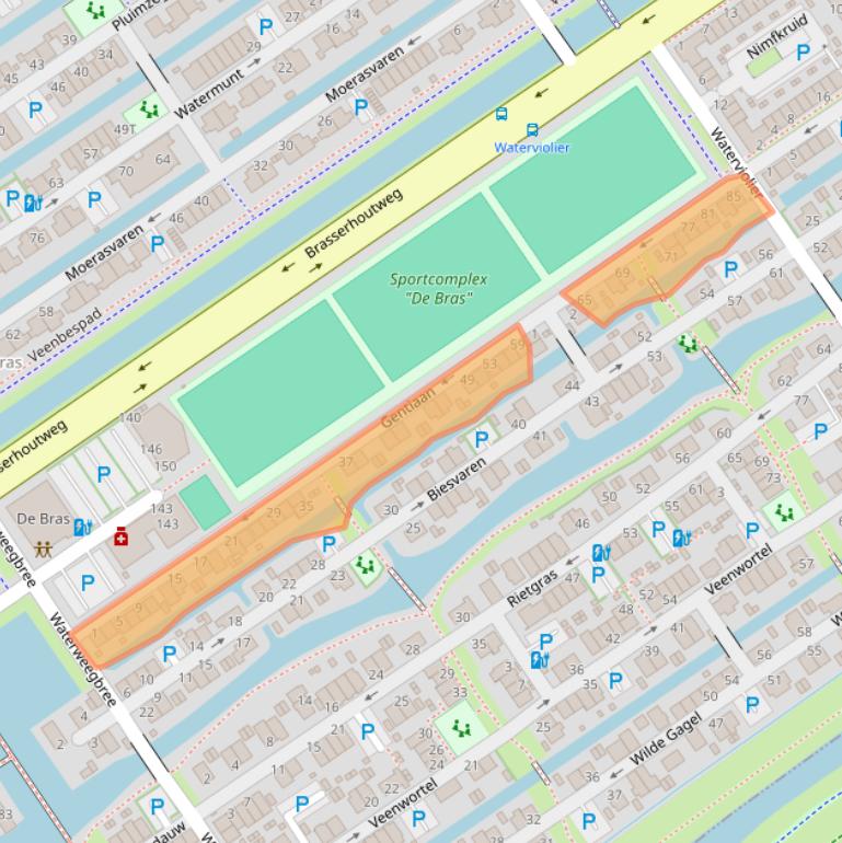 Kaart van postcodegebied 2498EB.