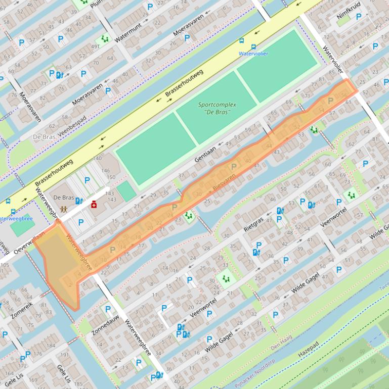 Kaart van postcodegebied 2498ED.