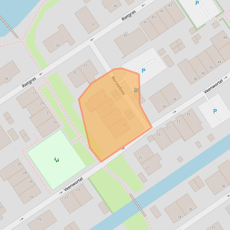 Kaart van postcodegebied 2498EK.