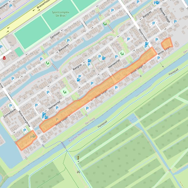 Kaart van postcodegebied 2498EP.