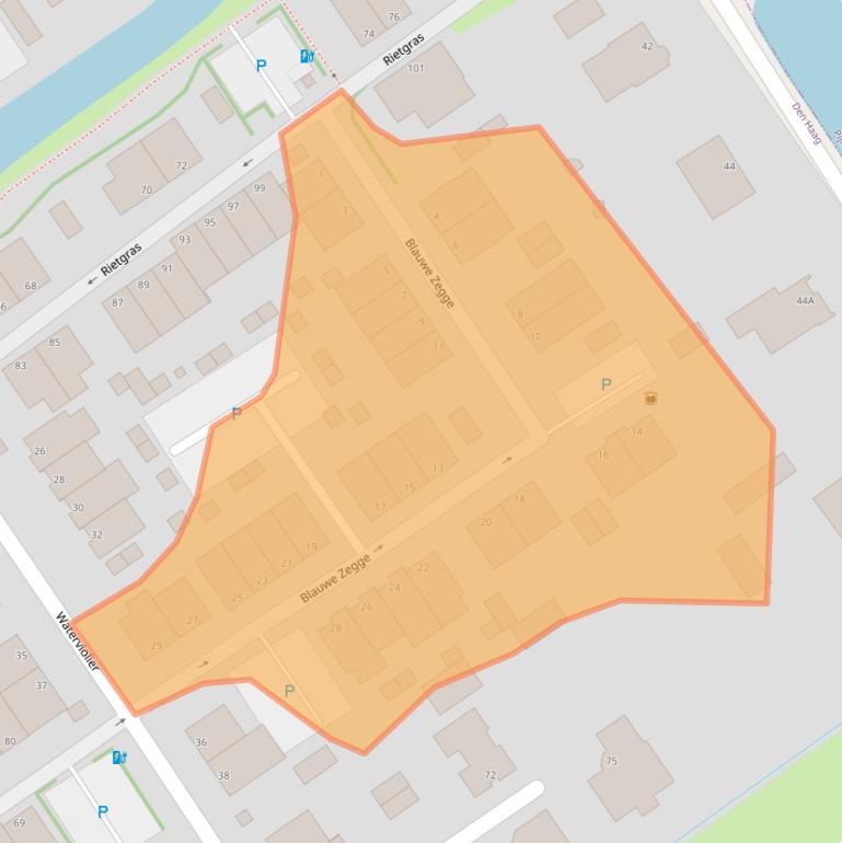 Kaart van postcodegebied 2498EW.