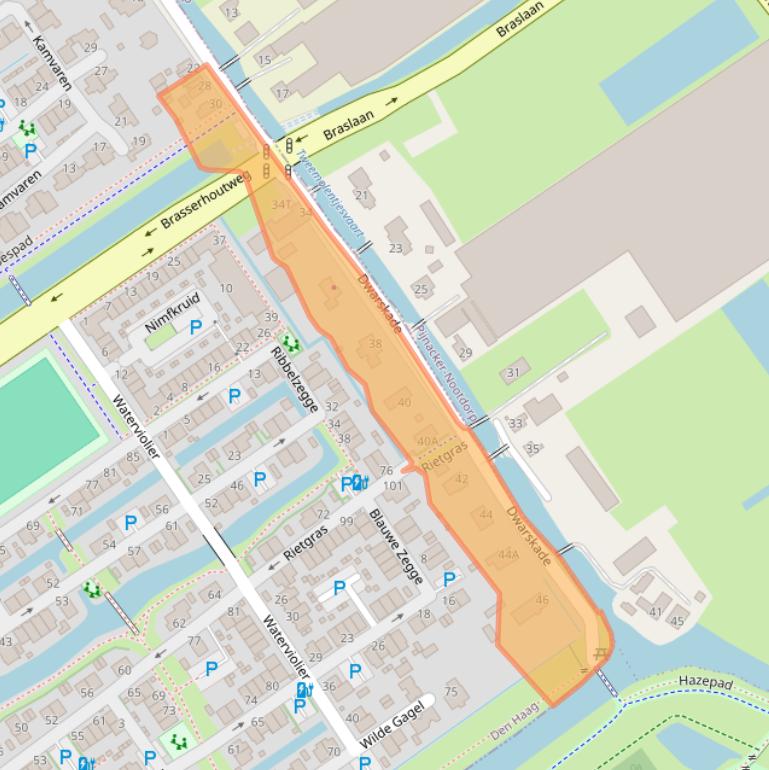 Kaart van postcodegebied 2498ZB.