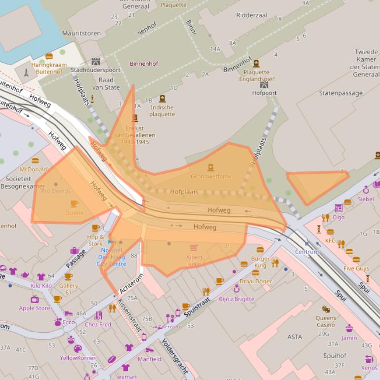 Kaart van postcodegebied 2511AA.