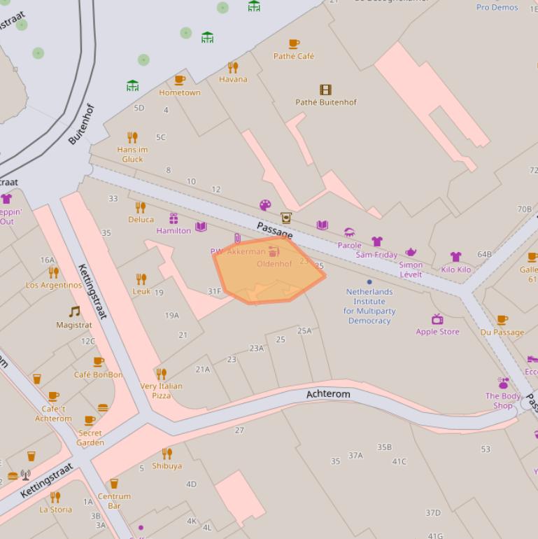 Kaart van postcodegebied 2511AB.