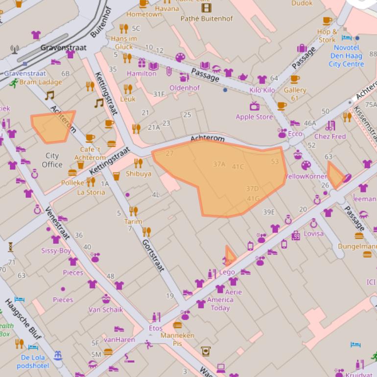 Kaart van postcodegebied 2511AG.