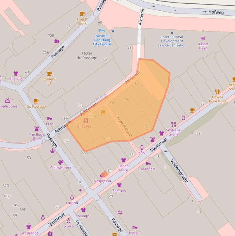 Kaart van postcodegebied 2511AH.