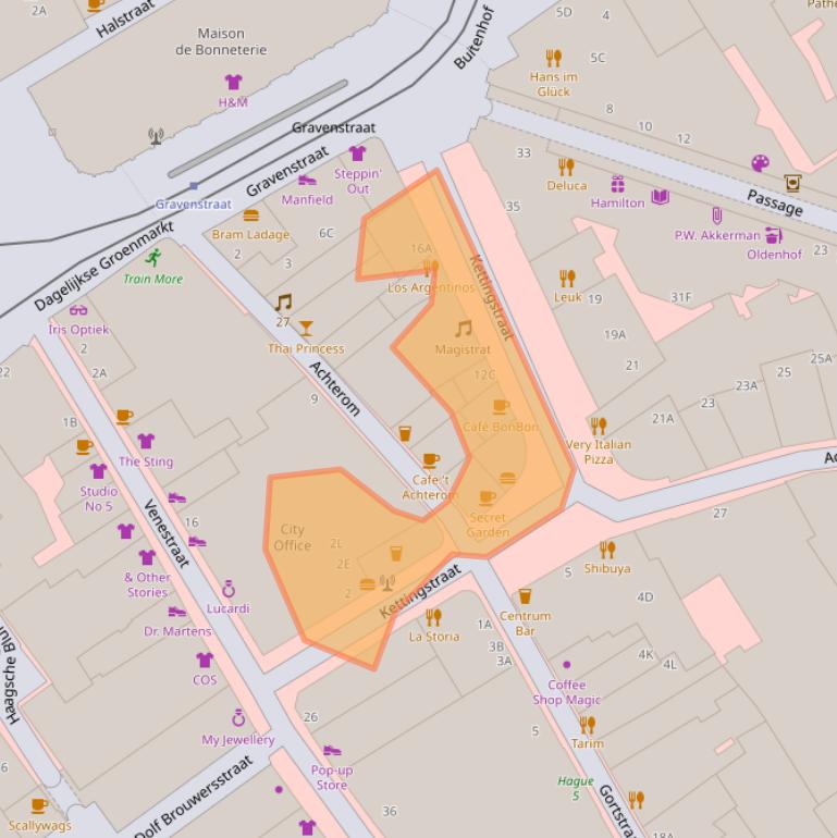 Kaart van postcodegebied 2511AN.