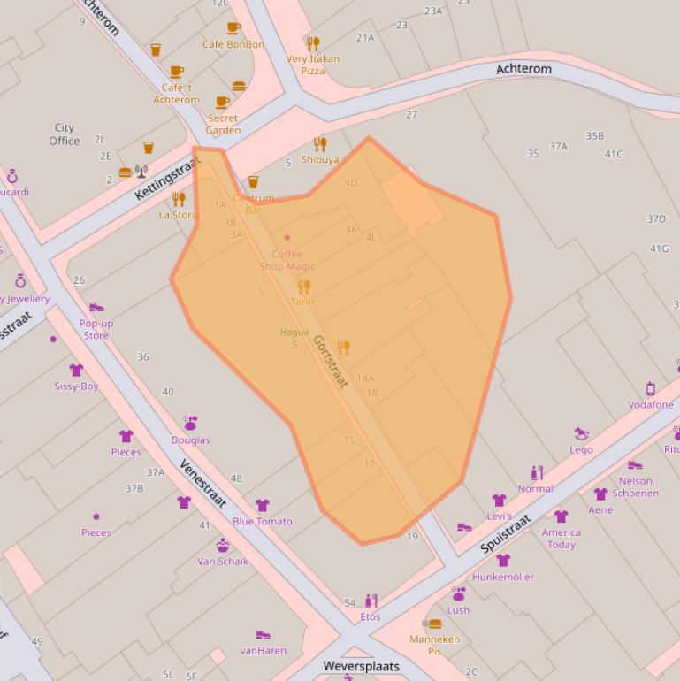 Kaart van postcodegebied 2511AP.