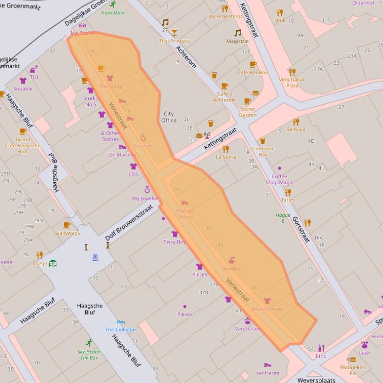 Kaart van postcodegebied 2511AS.