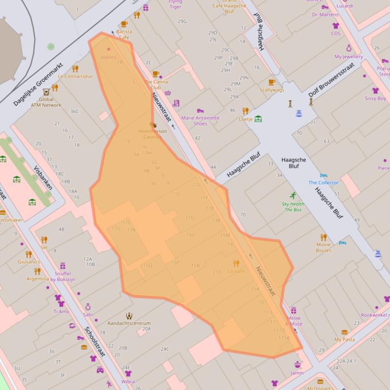 Kaart van postcodegebied 2511AT.