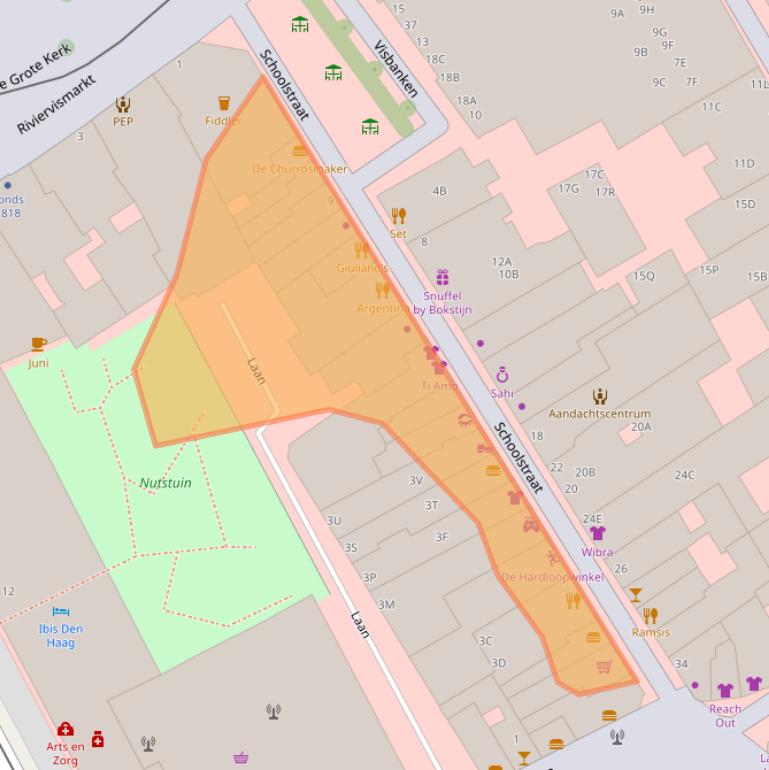 Kaart van postcodegebied 2511AW.