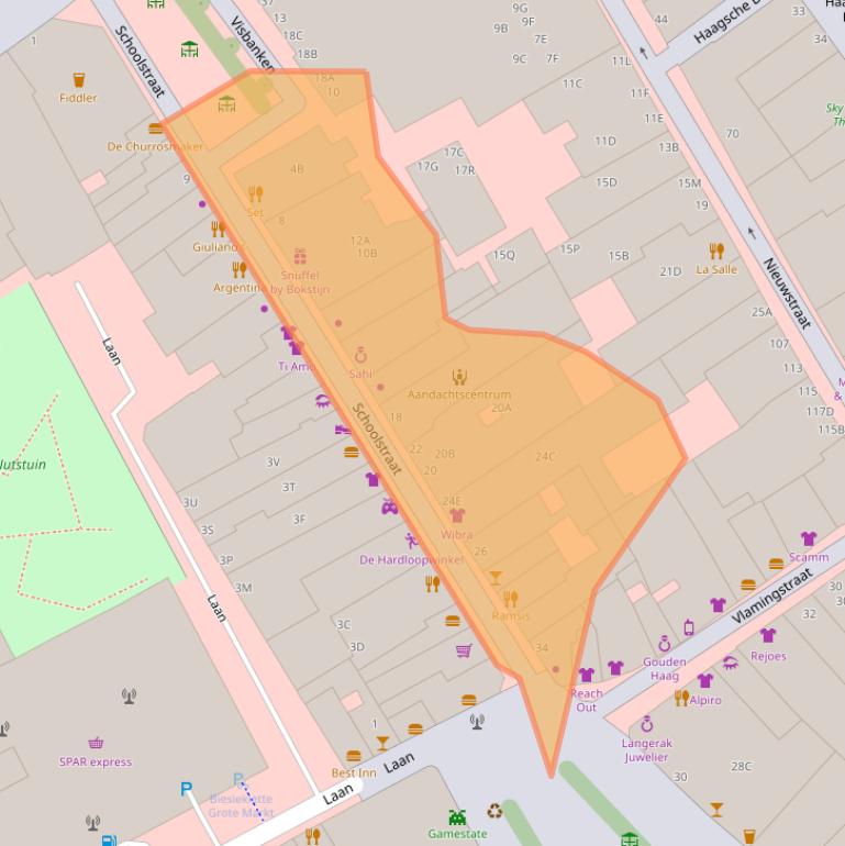 Kaart van postcodegebied 2511AX.