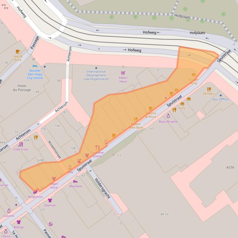 Kaart van postcodegebied 2511BE.