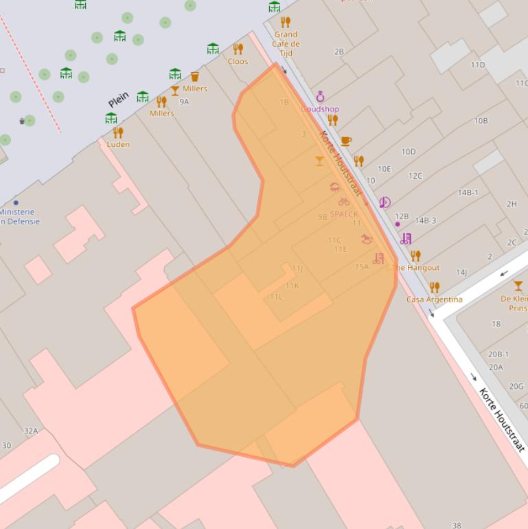 Kaart van postcodegebied 2511CC.