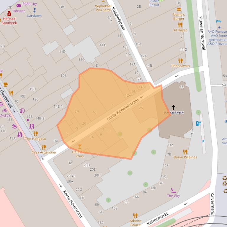 Kaart van postcodegebied 2511CE.