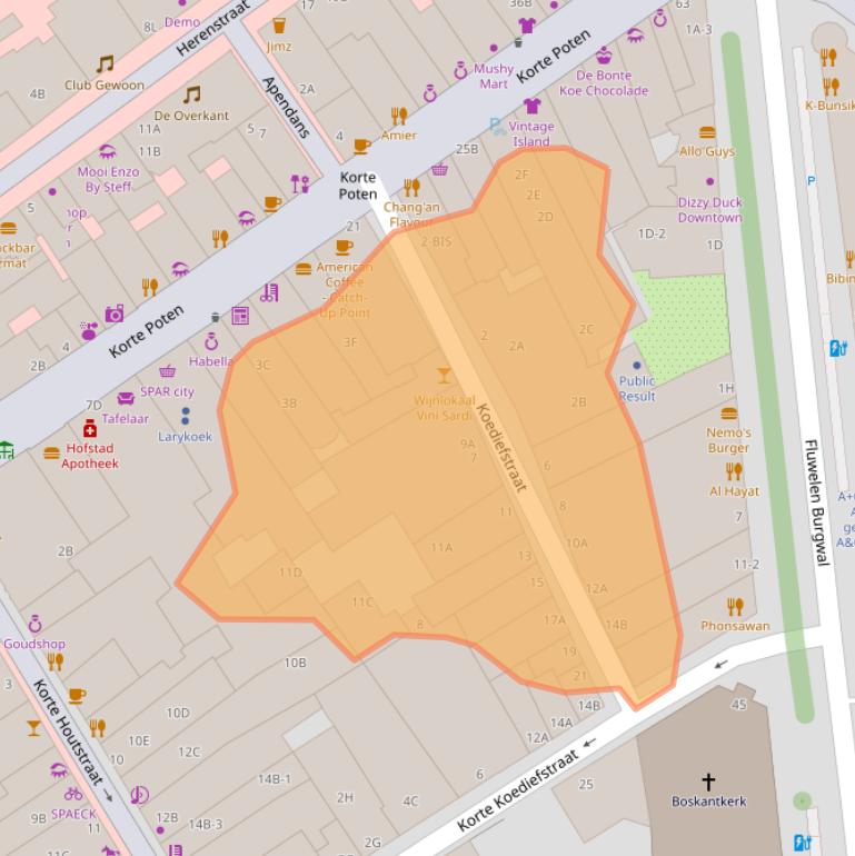 Kaart van postcodegebied 2511CG.