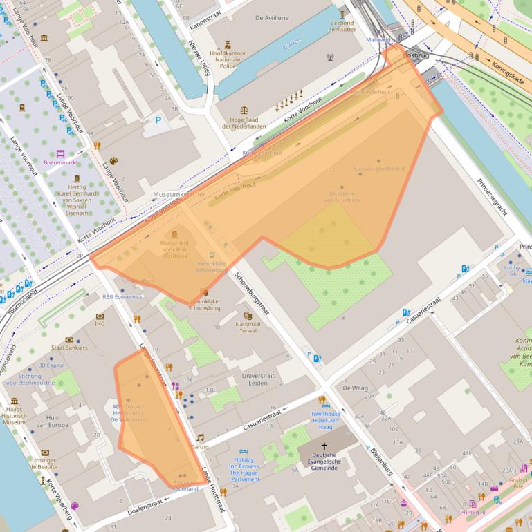 Kaart van postcodegebied 2511CW.