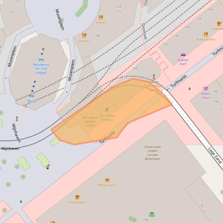 Kaart van postcodegebied 2511DC.