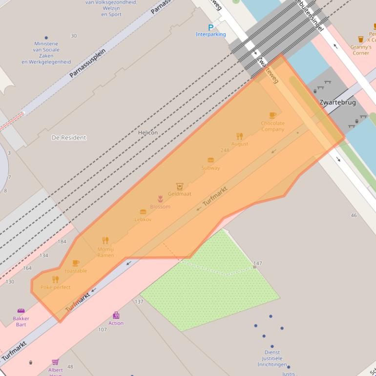 Kaart van postcodegebied 2511DJ.