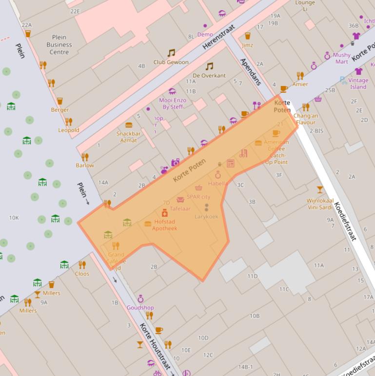 Kaart van postcodegebied 2511EB.